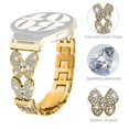 thumbnail image 2 of For Garmin Forerunner 265 Music Metal Band Butterfly Rhinestones Decor Watch Strap - Black, 2 of 4