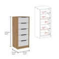 thumbnail image 5 of Aniston 2 Piece Bedroom Set, Kaia 3 Drawer Dresser + Kaia 5 Drawer Dresser, White / Pine, 5 of 6