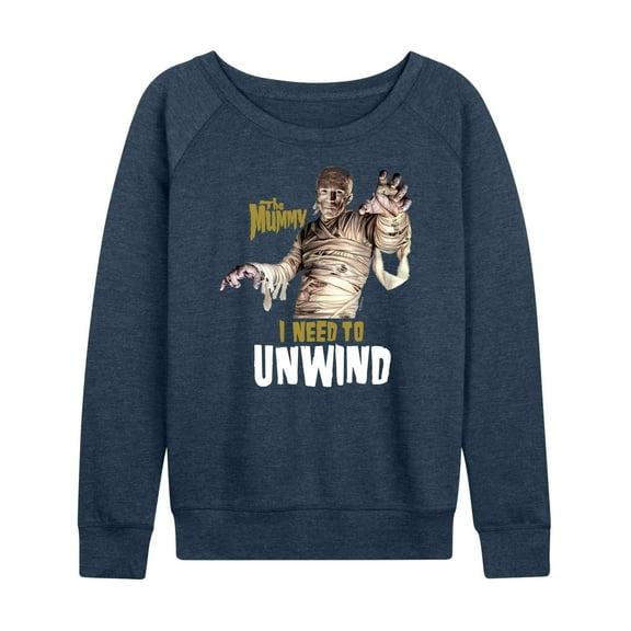 Classic Monsters - The Mummy - I Need to Unwind - Women's Lightweight French Terry Long Sleeve Shirt