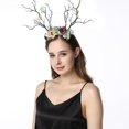 thumbnail image 4 of Tête de Cerf Gothique Florale pour Fête d'Halloween Accessoire Photo, 4 of 7