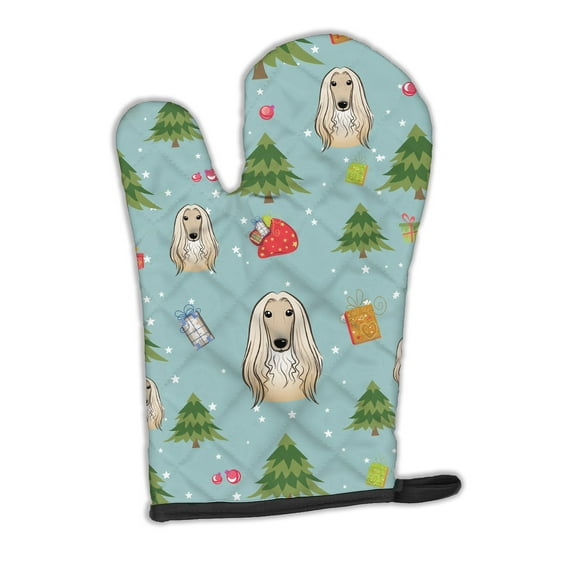 Carolines Treasures BB5033OVMT Christmas Afghan Hound Oven Mitt Large multicolor