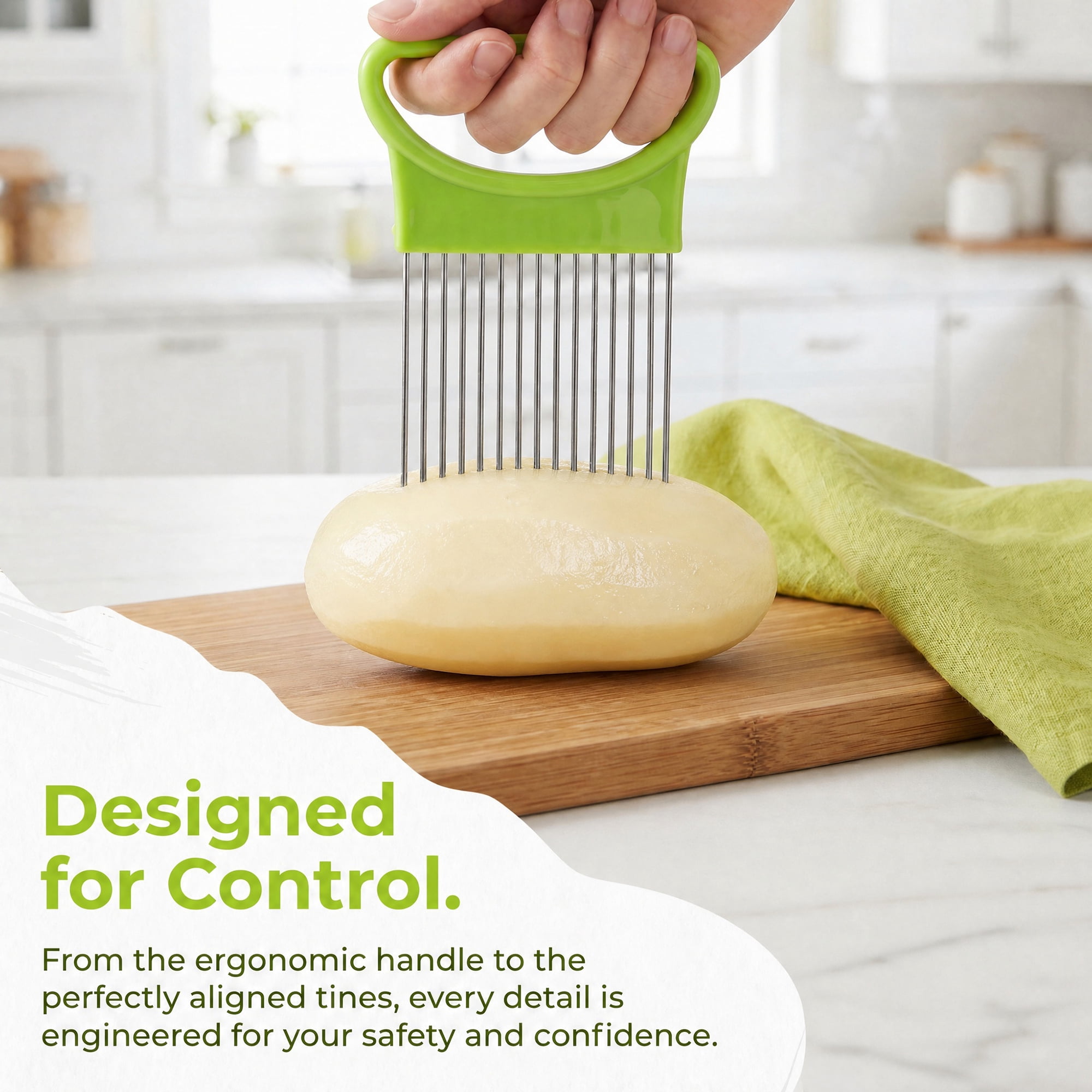 Unique Bargains Vegetable Chopper Food Processor with Pins Dicing Veggies & Nuts Green