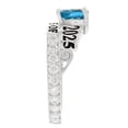 thumbnail image 2 of JackAni 10k White Gold Simulated Blue Zircon December Birthstone Gorgeous 2025 Graduation Ring - Size 9.00, 2 of 5