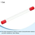 thumbnail image 3 of Uxcell Clear Rigid Tube Round Plastic Tubing with Red Rubber Caps, 305mm/ 12 Inch Length, 12mmx13mm/0.47"x0.51", 1 Set, 3 of 7