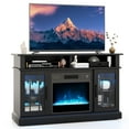 thumbnail image 7 of Giantex TV Stand w/ Electric Fireplace, Rustic Media Entertainment Center w/Adjustable Shelves, Black, 7 of 7