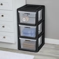 thumbnail image 5 of Sterilite 3 Drawer Tower, Plastic Storage Organizer with Removable Clear Bins, Easy to Assemble - No Tools Needed, Black, 5 of 11