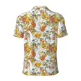 thumbnail image 3 of Vsdgher Ducks and Flowers Print Men's Short Sleeve Stretch Polo Shirt, Moisture-Wicking Performance Polo Shirt, 3 of 8