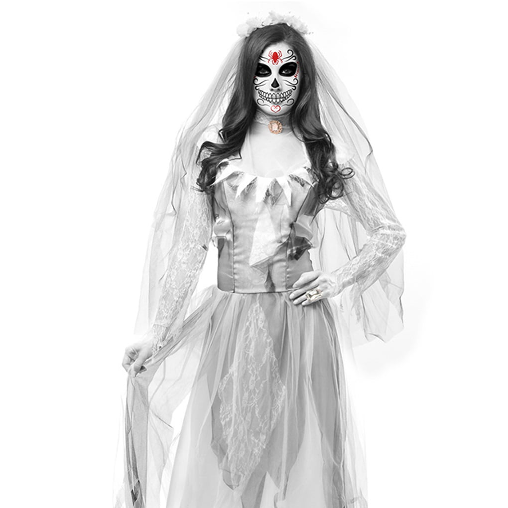 Morph Womens Zombie Bride Costume Undead Corpse Ghost Halloween Fancy Dress  Halloween Gray M 