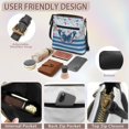 thumbnail image 6 of HELLHERO Multiple Zipper Pockets Shoulder Bag for Shopping and Work, PU Leather Waterproof Women's Shoulder Crossbody Purse, Butterfly Stripe Pattern, 6 of 7