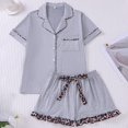 thumbnail image 2 of Cozy Pajamas For Women Set Soft Comfortable Two Piece Love Print Short Sleeve With Short Pant Soft Button Down Loungewear Nightwear Sleepwear Valentine's Day pajamas Fall Winter, 2 of 5