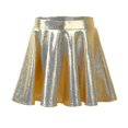 thumbnail image 1 of Kids Girls Glossy Metallic Flared Pleated A-Line Mini Skater Skort Dance Skirts Athletic Shiny Scoot, 1 of 4