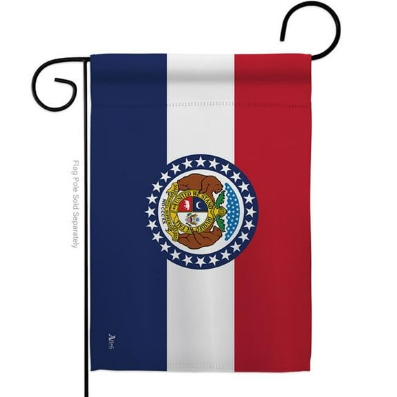 Americana Home & Garden G142526-BO 13 x 18.5 in. Missouri American State Garden Flag with Double-Sided Horizontal House Decoration Banner Yard Gift