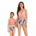 thumbnail image 5 of GYRATEDREAM Family Matching Swimsuits Two Pieces Ruffles V Neck Bikini Set Mommy and Me Bathing Suits, 5 of 6