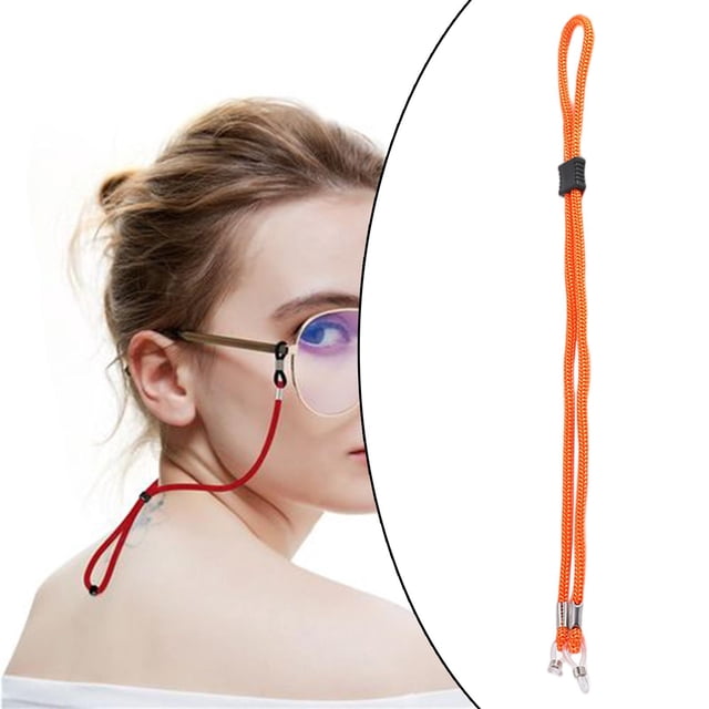 Adjustable Glasses Strap Rope Eyewear Retainer Sunglass Holder Strap Nonslip Sunglass String Fixed Straps Lanyard , naranja