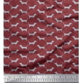 thumbnail image 1 of Soimoi Polyester Crepe Fabric Dachshund Dog Printed Fabric 1 Yard 52 Inch Wide, 1 of 3