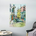 thumbnail image 1 of Fine Art Tapestry, Watercolor Sketch Style Hand Drawn City Scenery with Retro Architecture Buildings, Wall Hanging for Bedroom Living Room Dorm Decor, 40W X 60L Inches, Multicolor, by Ambesonne, 1 of 2