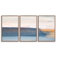 thumbnail image 2 of PixonSign Framed Wall Art Set Blue & Orange Paint Stroke Sea Landscape Graffiti Patterns Artwork Neutral Minimalism Contemporary Colorful Modern Prints for Home Decor - 24"x36"x3 Panels Natural, 2 of 5