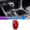 thumbnail image 2 of Cubierta de moldura de pomo de cambio de marchas de automóvil, pomo de consola central rojo para 2015-2019, 2 of 5