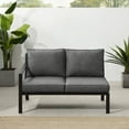 thumbnail image 2 of Clark Outdoor Metal Sectional Left Side Loveseat Charcoal/Matte Black, 2 of 11