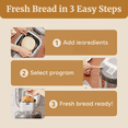 thumbnail image 4 of Programmable Bread Maker Machine with 3 Loaf Sizes and 19 Menu Functions, 2 lb Capacity, Stainless Steel Bestseling, 4 of 6