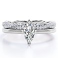 thumbnail image 1 of JeenMata Anillo de Compromiso Solitario de Talla Marquesa de 1,75 Quilates con Banda Nupcial Infinita Engastada en Oro Blanco de 18 K sobre Plata (Personaliza Tu Banda Nupcial), 1 of 6
