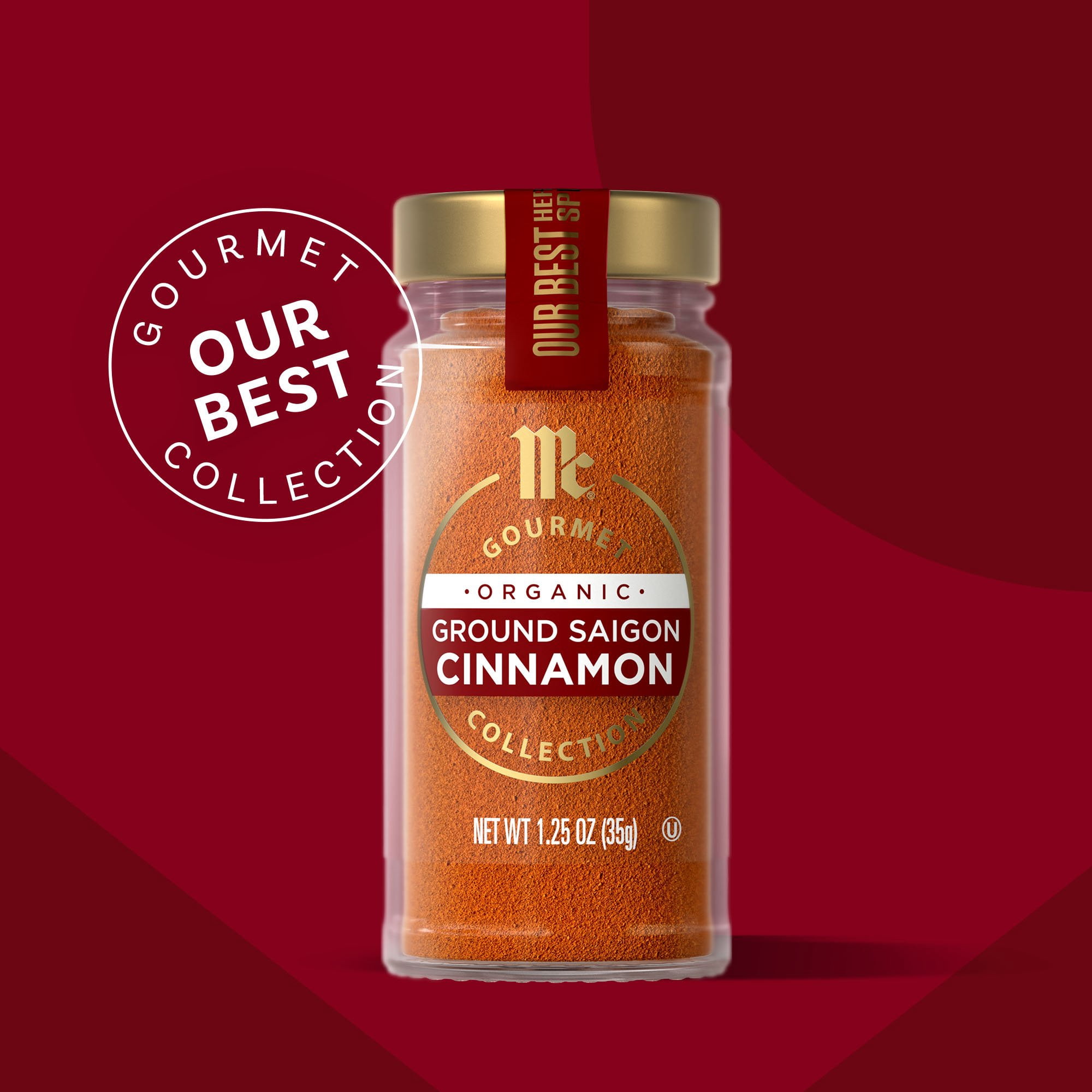 Pack Of 3 McCormick Gourmet Organic Ground Saigon Cinnamon, 1.25 oz (Package May Vary)