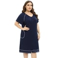 thumbnail image 4 of Women's Plus Size House Dress Button Front Housecoat Robe Duster Ruffle Short Sleeve Nightgwon with Pockets, Oversized Loose Casual Nightshirt, Short Nightdress, XL-4XL, 4 of 6