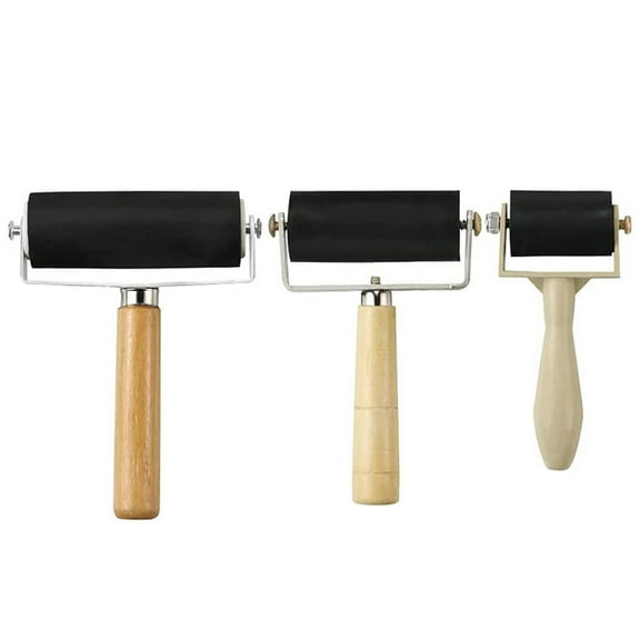 ROSENICE 3Pcs Glue Roller for Crafting Assorted Color Rubber