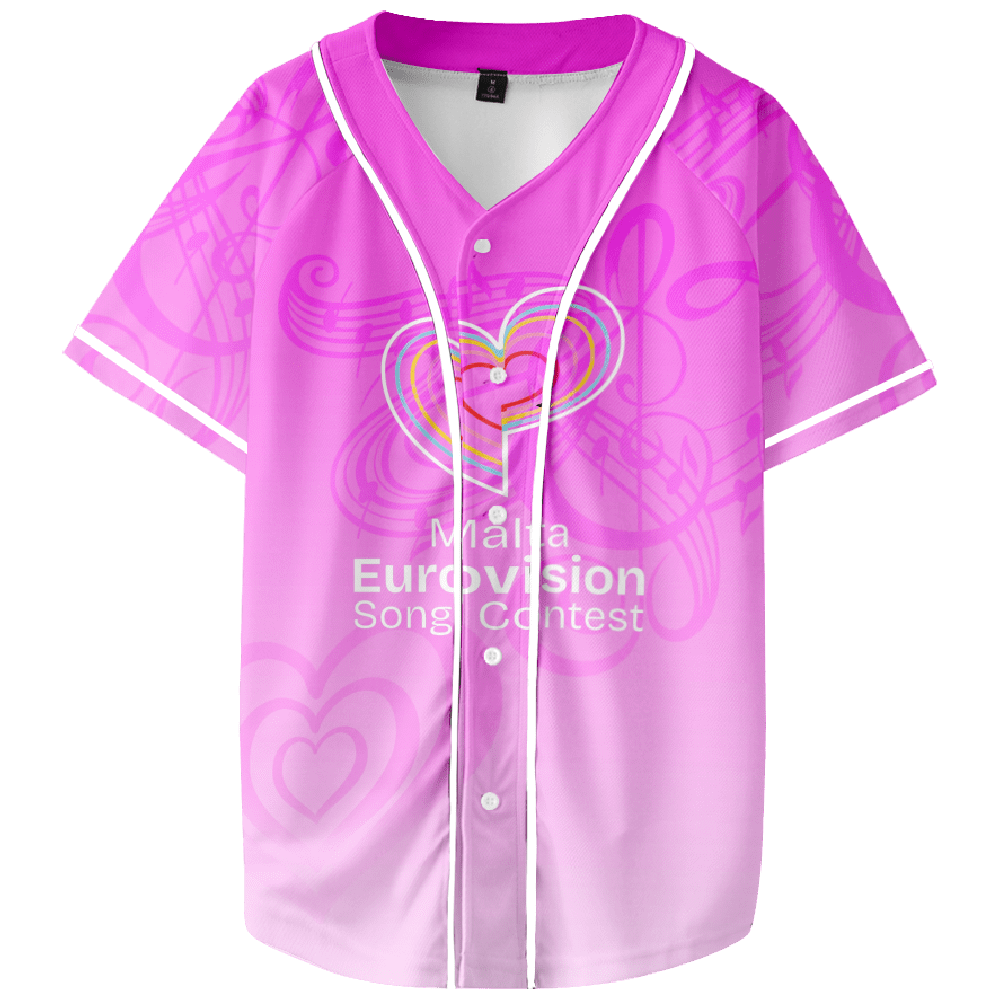 Eurovision Song Print Baseball Jacket T-shirt Unisex Casual New Fashion Summer Short Sleeved Tee Clothing