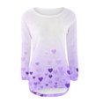 thumbnail image 4 of Kaondbfi Women Heart Print Sweater Valentine’s Day Pullovers Long Sleeve Round Neck Knitted Blouse Casual Loose Sweatshirt Surprise Gifts for Your Dear, 4 of 5