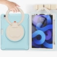 thumbnail image 4 of Kids Friendly Case for iPad Air 11" 2024 2025/Pro 11 2022 2021 2020 2018/Air 4/Air 5, Rugged Case with Rotating Ring Stand Pencil Holder Heavy Duty Protection Slim Silicone PC, Icecrystalblue, 4 of 13