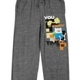 thumbnail image 2 of Adventure Time Finn and Characters Men's Heather Gray Sleep Pajama Pants-Small, 2 of 5
