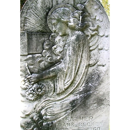 LAMINATED POSTER Cemetery Tombstone Angel Engraved Headstone Poster Print 24 x 36