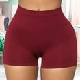 thumbnail image 3 of sunsanly Yoga Shorts Skinny High Elasticity Solid Color Above Knee Length Soft Anti-exposed Butt-lifted High Waist Plus Size Base Pants Women Garment, 3 of 8