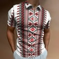 thumbnail image 2 of Ukrainian Vyshyvanka Embroidery Men Zipper T-shirt Summer Casual Short Sleeve T-shirt Top, 2 of 7