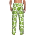 thumbnail image 3 of Uemuo Green Various Lemons Pattern Men's Wide Leg Palazzo Lounge Pants with Pockets Light Weight Loose Comfy Casual Pajama Pants-Large, 3 of 9