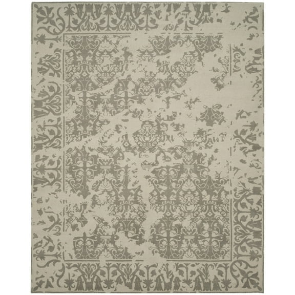 SAFAVIEH Restoration Vintage Kennard Border Wool Area Rug, Light Sage, 8' x 10'