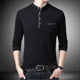 thumbnail image 2 of Camisetas tipo polo para hombre, ajustadas, formales, ajustadas, nuevas sudaderas para hombre, de negocios, de manga larga, elegantes, normales, de invierno, de alta calidad, 2 of 5