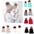 thumbnail image 3 of 2pcs / Set Sombreros y Gorras de Invierno Punto Casquillo de Gorrita Tejida Gris Salvador Mamá niños sombreros, 3 of 7