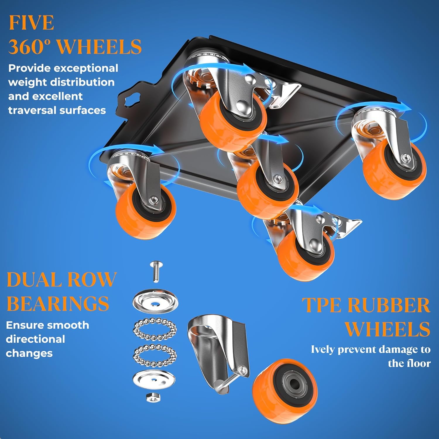Heavy Duty Furniture Movers with Wheels - 2000 lb Capacity Dolly Set for Moving Piano Equipment