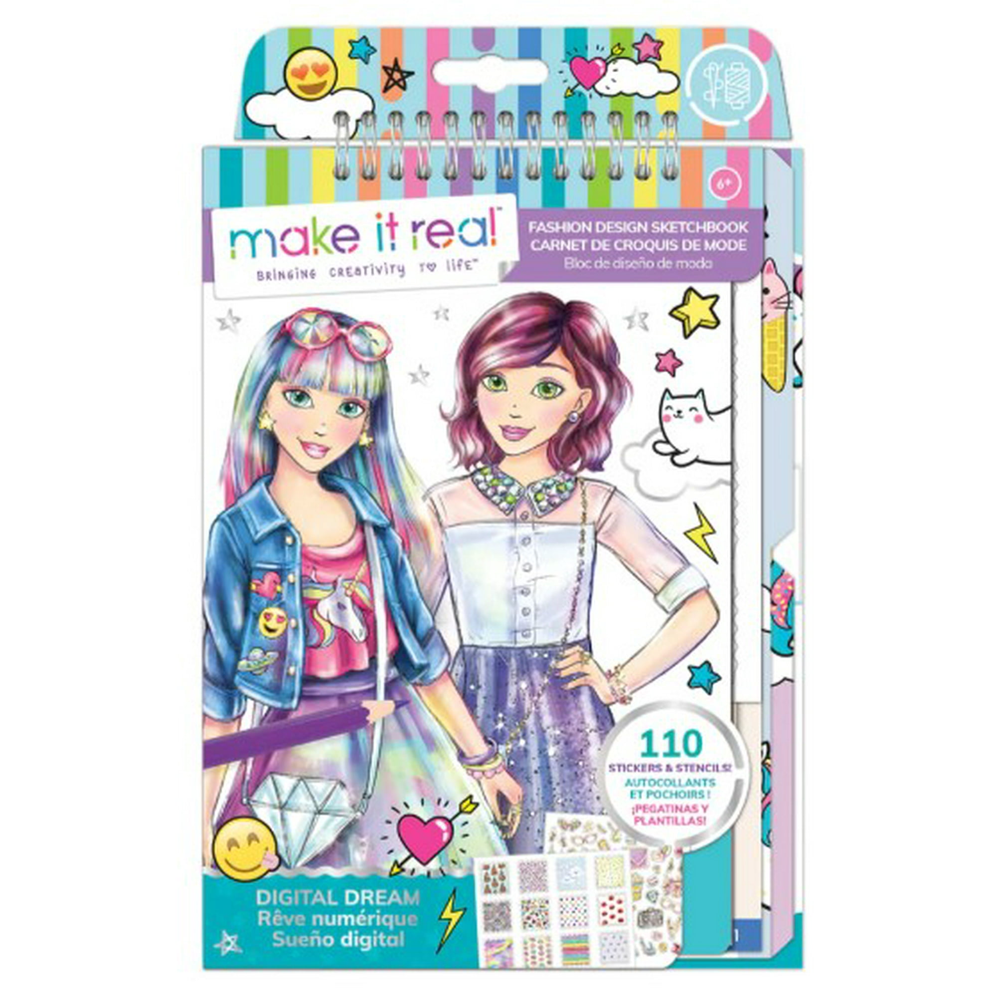 Block De Diseño De Moda Stickers Y Plantillas ¡Sueño Digital!