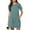 *Blue, variant on ClodeEU Womens Summer Round Neck Shorts Sleeve Loose Mini Dress,Casual Tunic Dress With Pockets Brown,Womens Plus XL