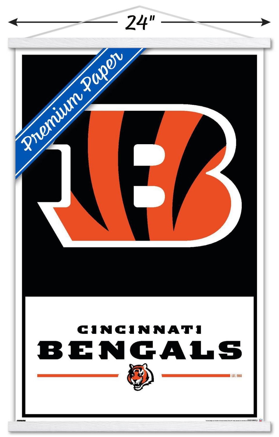 NFL Cincinnati Bengals - Logo 21 Wall Poster with Magnetic Frame, 22.375" x 34"