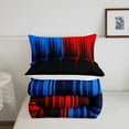 thumbnail image 5 of Blue Red Black Comforter Set Full Abstract Gradient Stripes Bedding Set,Vintage Ombre Art Striped Lines Geometric Down Comforter,Stripe Modern Style Quilt Simple Room Decor, 5 of 6