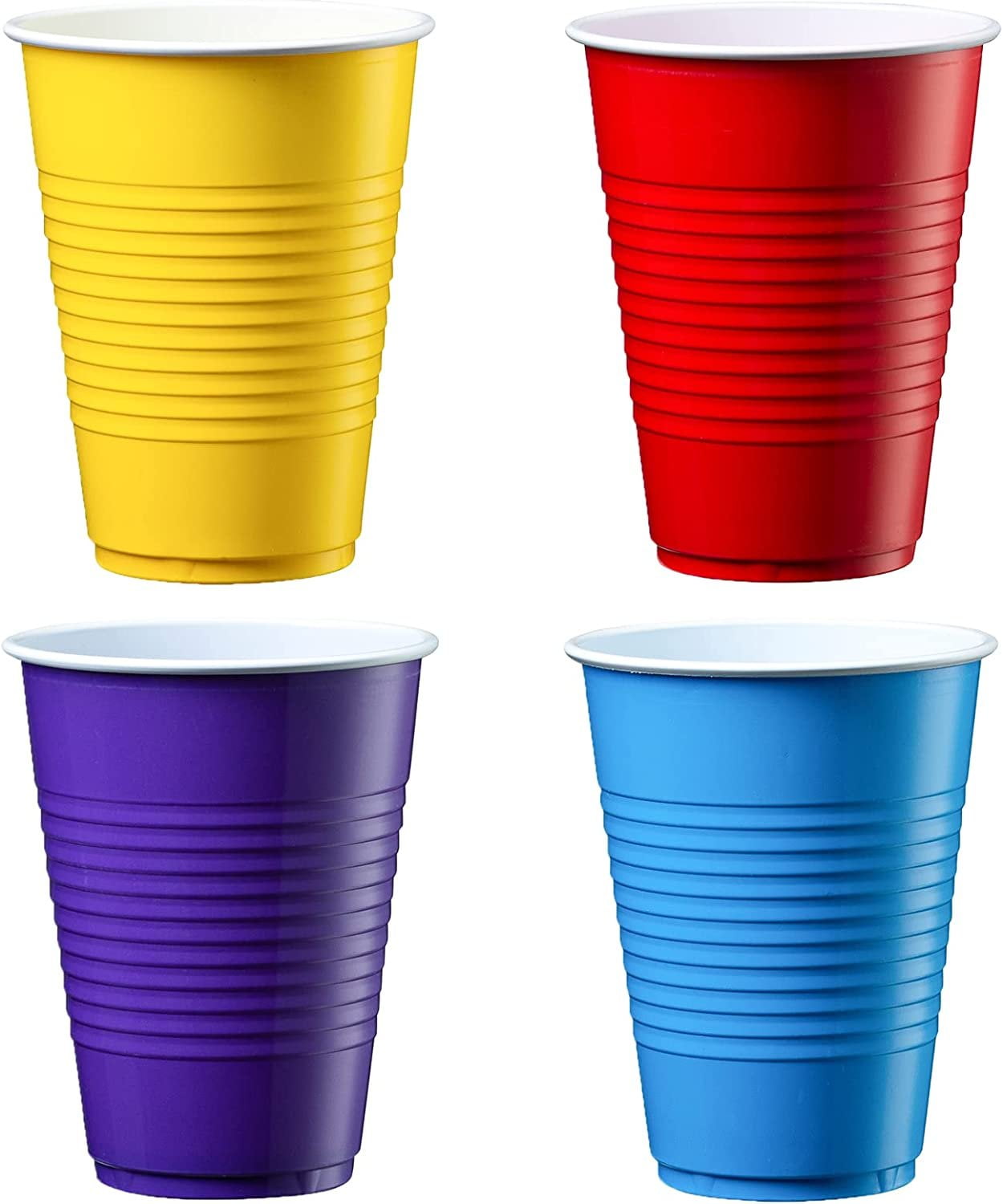 Uiifan 50 Pieces 9 oz Plastic Cups Disposable Drinking Cups Bulk