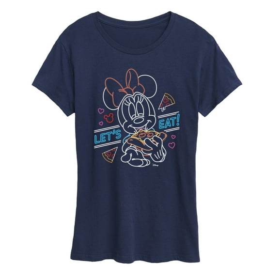 Disney - Minnie Mouse - Let's Eat Pizza - Women's Short Sleeve Graphic T-Shirt