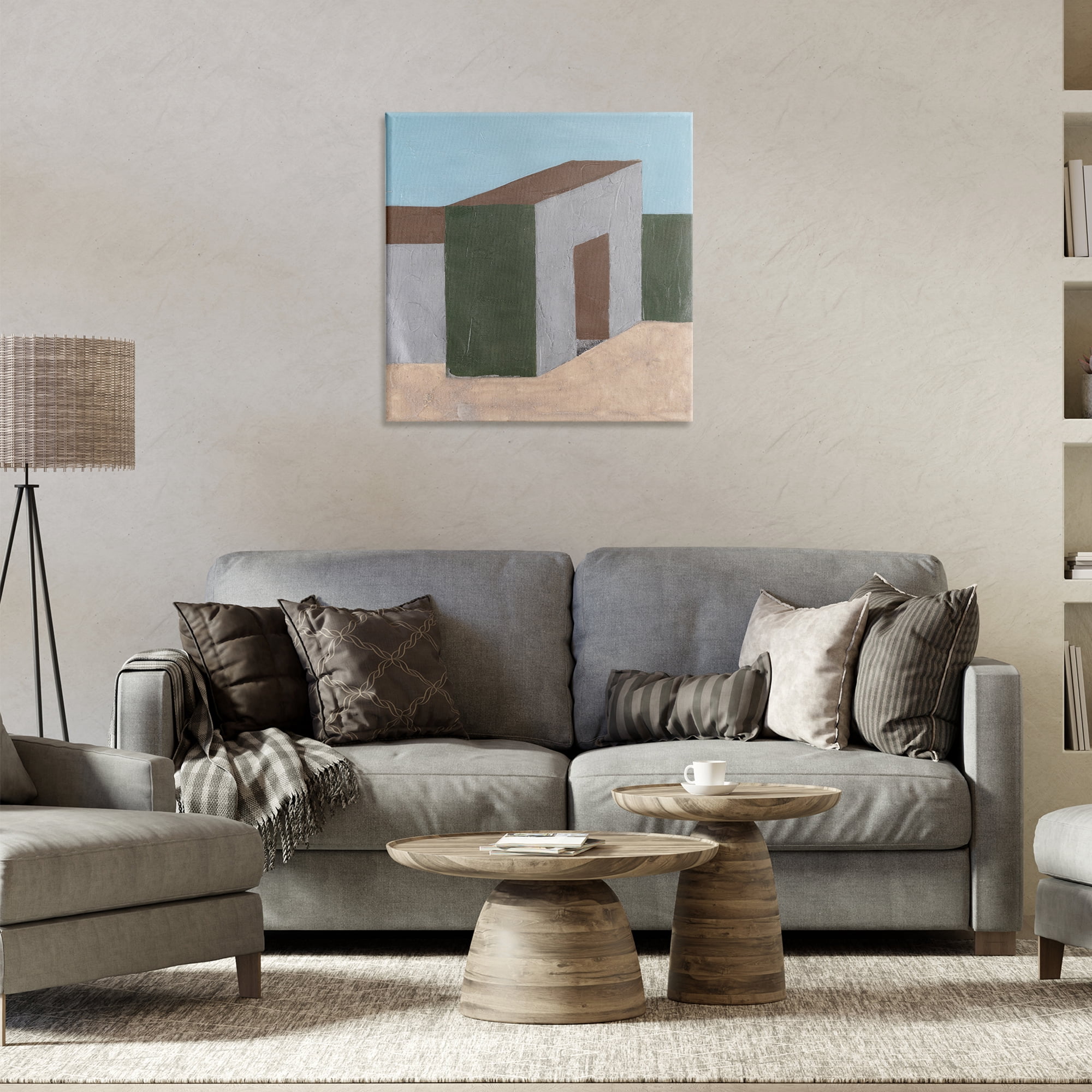 Stupell Industries Rustic Desert Building Buildings & Architecture Painting Wrapped Canvas Art Print Wall Art, 24 x 24