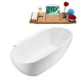 thumbnail image 3 of 65" Streamline N302WH Soaking Freestanding Tub and Tray With Internal Drain in Glossy White, 3 of 11