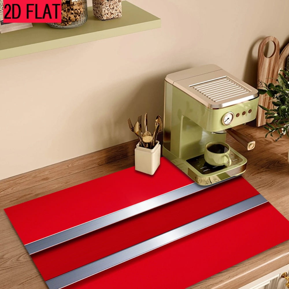 2D flat 1 kitchen stove cover, simple and artistic pattern design, Nordic-style kitchen mat, coffee machine mat, operation counter decoration, the first choice for kitchen gifts. The size is 28.3x20.