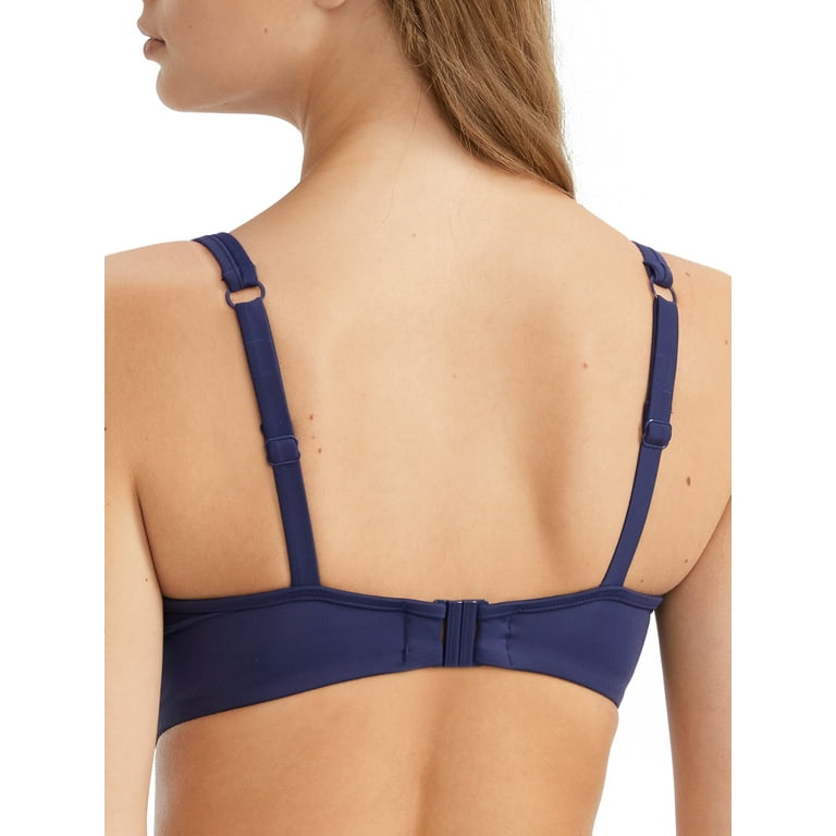 Oceana Plunge Bikini Top In Navy - Panache